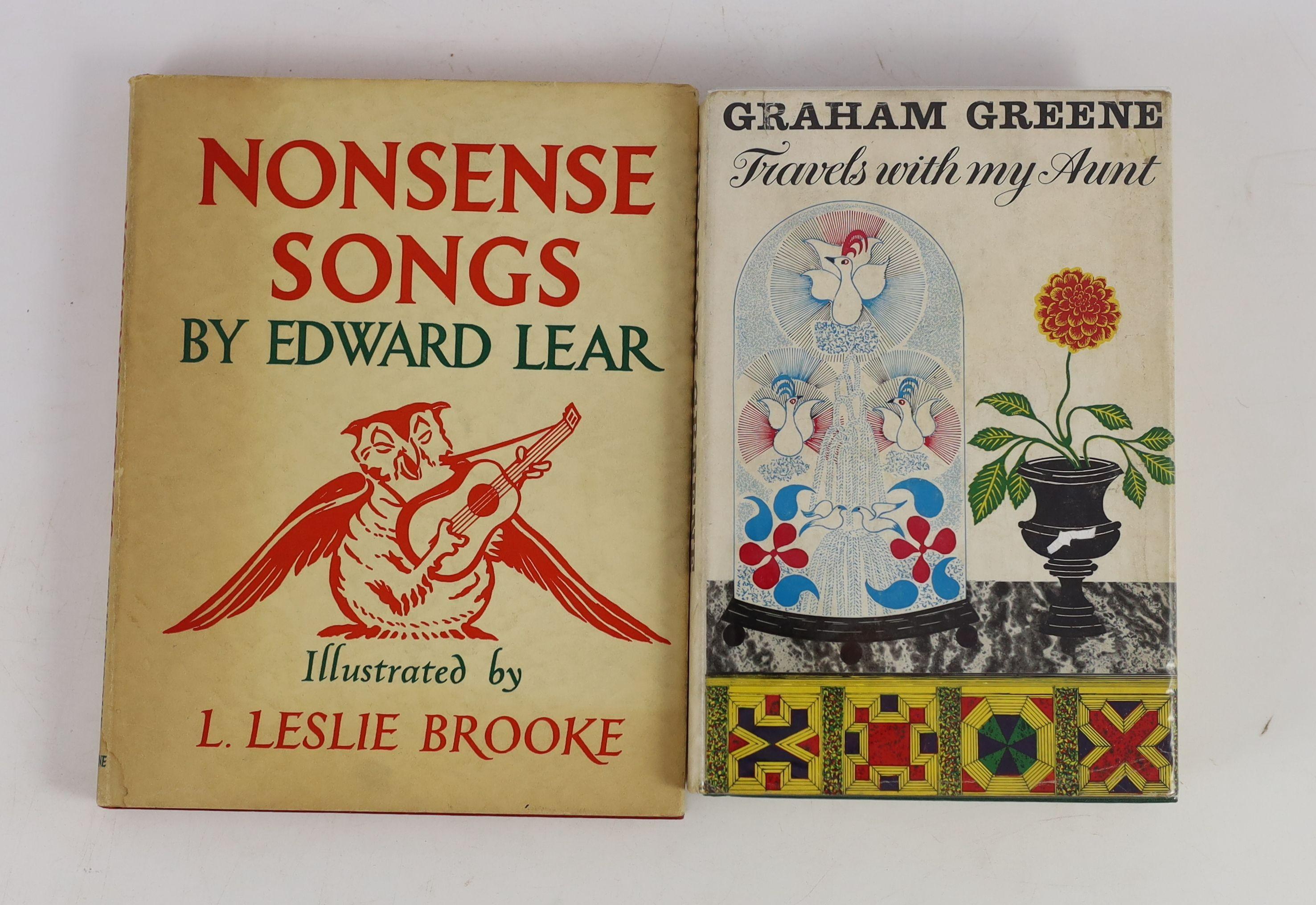Greene, Graham - 3 works - A Sort of Life. 1st ed. original cloth with clipped d/j. 8vo. The Bodley Head, London, 1971; Travels with my Aunt. 1st ed. original cloth and unclipped d/j. 8vo. The Bodley Head, London, 1969;